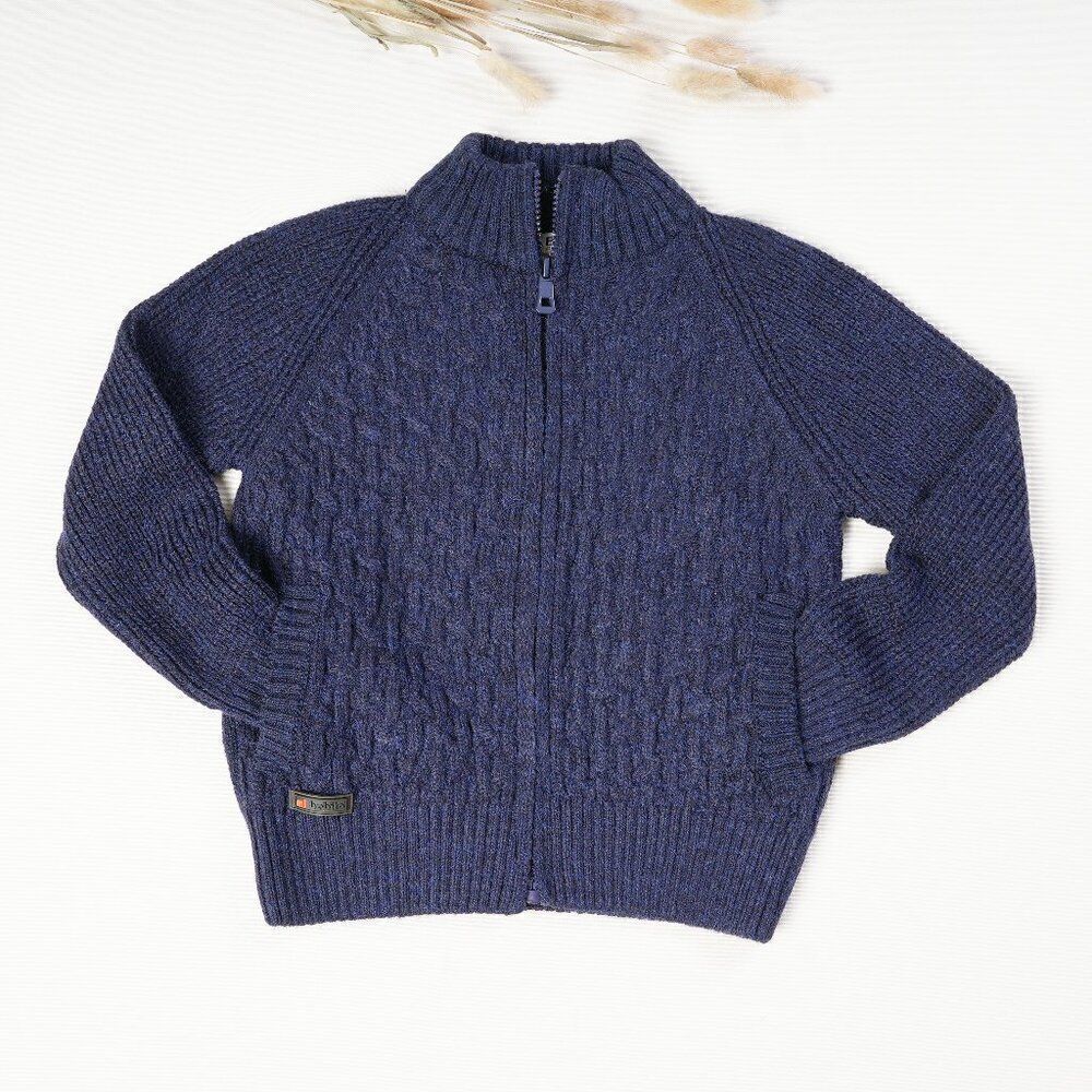 Big Kids Boy's Children's Cable Knit Full Zip Sweater Cardigan Natural B…